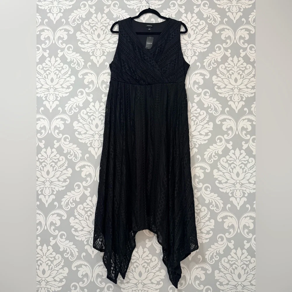 Torrid Mini Lace Handkerchief Hem Skater‎ Dress - Picture 2 of 6